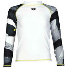 Load image into Gallery viewer, arena-boys-long-sleeves-rash-guard-white-grey-multi-003143-152-ontario-swim-hub-1