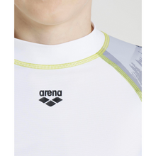 Load image into Gallery viewer, arena-boys-long-sleeves-rash-guard-white-grey-multi-003143-152-ontario-swim-hub-5