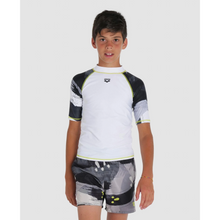 Load image into Gallery viewer, arena-boys-short-sleeves-rash-guard-white-grey-multi-003144-152-ontario-swim-hub-3
