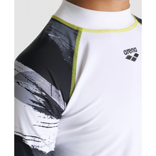 Load image into Gallery viewer, arena-boys-short-sleeves-rash-guard-white-grey-multi-003144-152-ontario-swim-hub-6