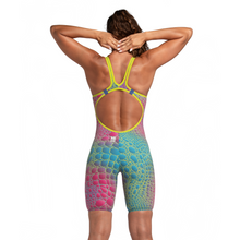 Load image into Gallery viewer, arena-caimano-special-edition-womens-open-back-powerskin-carbon-air2-kneeskin-aurora-caimano-006341-303-ontario-swim-hub-2
