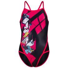 Load image into Gallery viewer, arena-girls-arena-cats-swimsuit-superfly-back-black-freak-rose-004682-550-ontario-swim-hub-1