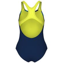 Load image into Gallery viewer, arena-girls-light-tricks-swimsuit-swim-pro-back-navy-soft-green-multi-008309-760-ontario-swim-hub-3