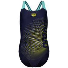 Load image into Gallery viewer, arena-girls-swimsuit-dim-lights-swim-pro-back-navy-water-008104-708-ontario-swim-hub-2