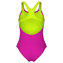 Load image into Gallery viewer, arena-girls-swimsuit-dots-swim-pro-back-very-fuchsia-artic-lime-010745-960-ontario-swim-hub-4