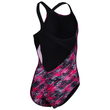 Load image into Gallery viewer, arena-girls-swimsuit-draft-v-back-black-multi-black-010746-590-ontario-swim-hub-3