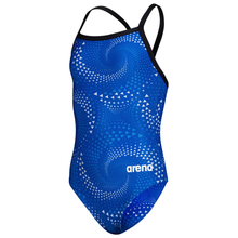Load image into Gallery viewer, arena-girls-swimsuit-fireflow-lightdrop-back-black-team-royal-010406-200-ontario-swim-hub-1