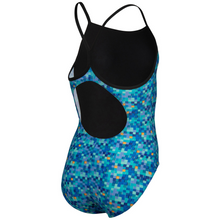 Load image into Gallery viewer, arena-girls-swimsuit-pool-tiles-light-drop-back-black-blue-multi-007223-580-ontario-swim-hub-3