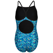 Load image into Gallery viewer, arena-girls-swimsuit-pool-tiles-light-drop-back-black-blue-multi-007223-580-ontario-swim-hub-4