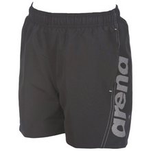 Load image into Gallery viewer, arena-junior-fundamentals-logo-boxer-swim-shorts-black-white-000662-501-ontario-swim-hub-1