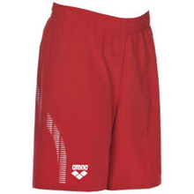 Load image into Gallery viewer, arena-junior-team-line-bermuda-swim-shorts-red-1d357-40-ontario-swim-hub-1