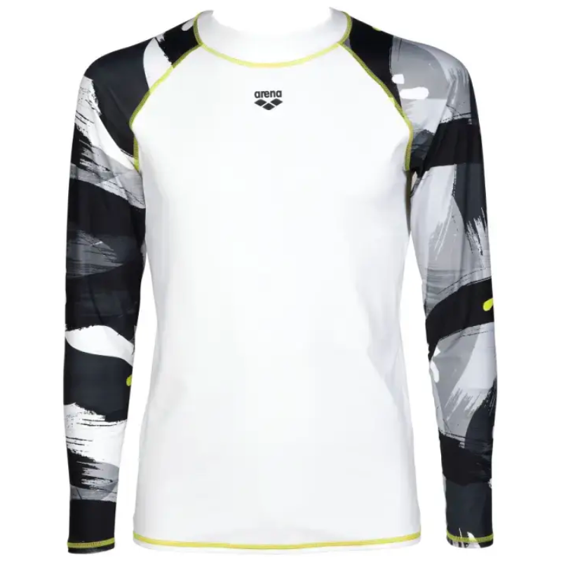 Mens Long Sleeve Shirt Swim Guard Rash