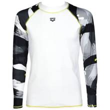 Load image into Gallery viewer, arena-mens-long-sleeves-allover-rash-vest-white-grey-multi-003127-152-ontario-swim-hub-1