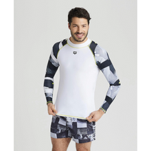 Load image into Gallery viewer, arena-mens-long-sleeves-allover-rash-vest-white-grey-multi-003127-152-ontario-swim-hub-2