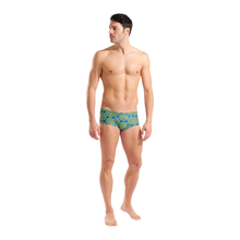 Load image into Gallery viewer, arena-mens-low-waist-swim-short-floral-green-multi-011669-600-ontario-swim-hub-5
