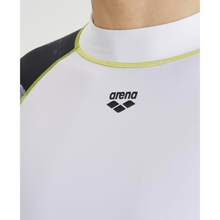 Load image into Gallery viewer, arena-mens-short-sleeves-allover-rash-vest-white-grey-multi-003128-152-ontario-swim-hub-6