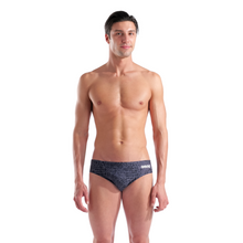 Load image into Gallery viewer, MEN'S ARENA SNAKESKIN SWIM BRIEF - TEAM BLACK