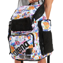 Load image into Gallery viewer, arena-one-go-backpack-45l-allover-collage-010232-101-ontario-swim-hub-7