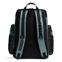 Load image into Gallery viewer, Sage green backpack with mesh backing on a white background