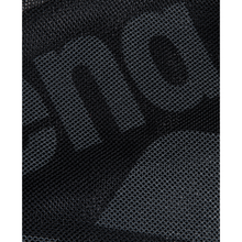 Load image into Gallery viewer, Close-up of texture of black mesh bag with arena logo.