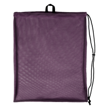 Load image into Gallery viewer, Plum purple mesh drawstring bag on a white background
