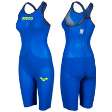 Load image into Gallery viewer, arena-powerskin-womens-carbon-air2-race-suit-closed-back-tech-suit-electric-blue-dark-grey-fluo-yellow-001129-853-ontario-swim-hub-1