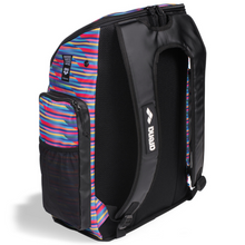 Load image into Gallery viewer, arena-spiky-iii-backpack-45-allover-racing-stripes-006272-130-ontario-swim-hub-2