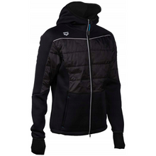 Load image into Gallery viewer, arena-team-hooded-full-zip-half-quilted-jacket-black-004915-500-ontario-swim-hub-1