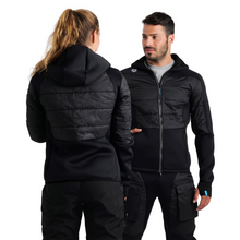 Load image into Gallery viewer, arena-team-hooded-full-zip-half-quilted-jacket-black-004915-500-ontario-swim-hub-4