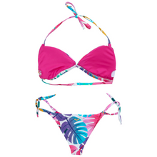 Load image into Gallery viewer, arena-womens-allover-bandeau-two-pieces-pink-flambe-multi-003056-901-ontario-swim-hub-2
