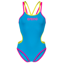 Load image into Gallery viewer, arena-womens-arena-one-double-cross-back-one-piece-swimsuit-turquoise-fluo-pink-004732-893-ontario-swim-hub-2
