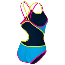 Load image into Gallery viewer, arena-womens-arena-one-double-cross-back-one-piece-swimsuit-turquoise-fluo-pink-004732-893-ontario-swim-hub-3
