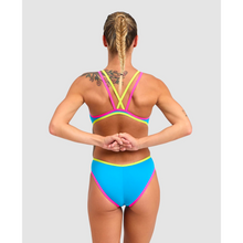Load image into Gallery viewer, arena-womens-arena-one-double-cross-back-one-piece-swimsuit-turquoise-fluo-pink-004732-893-ontario-swim-hub-6