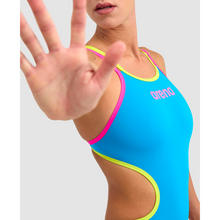 Load image into Gallery viewer, arena-womens-arena-one-double-cross-back-one-piece-swimsuit-turquoise-fluo-pink-004732-893-ontario-swim-hub-8