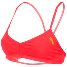 Load image into Gallery viewer, arena-womens-bandeau-live-bikini-top-fluo-red-yellow-star-002816-473-ontario-swim-hub-1
