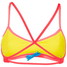 Load image into Gallery viewer, arena-womens-bandeau-live-bikini-top-fluo-red-yellow-star-002816-473-ontario-swim-hub-4
