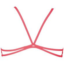 Load image into Gallery viewer,    arena-womens-bandeau-play-bikini-top-fluo-red-yellow-star-006464-473-ontario-swim-hub-4