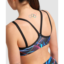 Load image into Gallery viewer, arena-womens-bra-top-allover-print-black-multi-005719-550-ontario-swim-hub-7