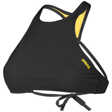 Load image into Gallery viewer, arena-womens-crop-think-bikini-top-black-yellow-star-006465-503-ontario-swim-hub-1