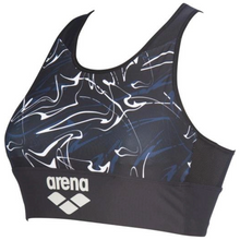 Load image into Gallery viewer, arena-womens-gym-bra-top-mesh-back-paint-black-001587-515-ontario-swim-hub-1