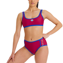 Load image into Gallery viewer, arena-womens-icons-logo-bikini-burgundy-neon-blue-005091-580-ontario-swim-hub-1
