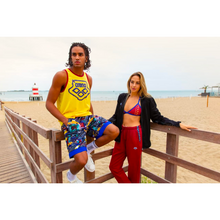 Load image into Gallery viewer,    arena-womens-icons-logo-triangle-top-bikini-burgundy-neon-blue-005096-580-ontario-swim-hub-6