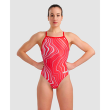 Load image into Gallery viewer, arena-womens-marbled-lightdrop-back-one-piece-swimsuit-red-red-multi-005563-450-ontario-swim-hub-5