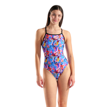 Load image into Gallery viewer, arena-womens-memories-lightdrop-back-swimsuit-multi-violet-black-010177-950-ontario-swim-hub-5