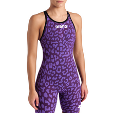 Load image into Gallery viewer, arena-womens-powerskin-carbon-air2-open-back-limited-edition-leopard-skin-violet-006341-877-ontario-swim-hub-4