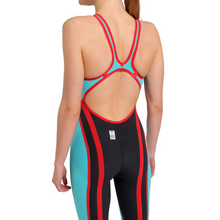 Load image into Gallery viewer, arena-womens-powerskin-carbon-core-fx-open-back-turquoise-metallic-006338-550-ontario-swim-hub-7
