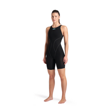 Load image into Gallery viewer, arena-womens-powerskin-impulso-open-back-black-teal-008603-100-ontario-swim-hub-3