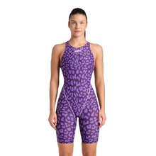 Load image into Gallery viewer, arena-womens-powerskin-st-next-open-back-limited-edition-leopard-skin-violet-006349-877-1