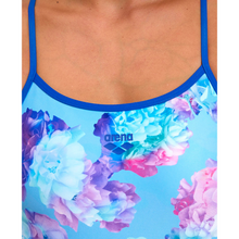 Load image into Gallery viewer,     arena-womens-reversible-swimsuit-allover-challenge-back-neon-blue-multi-005897-700-ontario-swim-hub-11