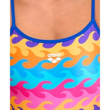 Load image into Gallery viewer,      arena-womens-reversible-swimsuit-allover-challenge-back-neon-blue-multi-005897-700-ontario-swim-hub-12